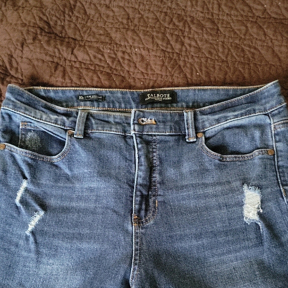 Talbots High Rise Distressed Blue Jeans - Picture 1 of 11